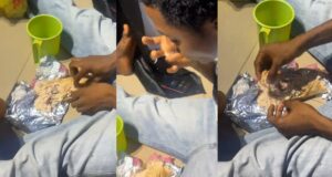 “This boy just dey disgrace me” – Man reveals his friend’s hilarious attempt at eating shawarma for the first time (Watch)