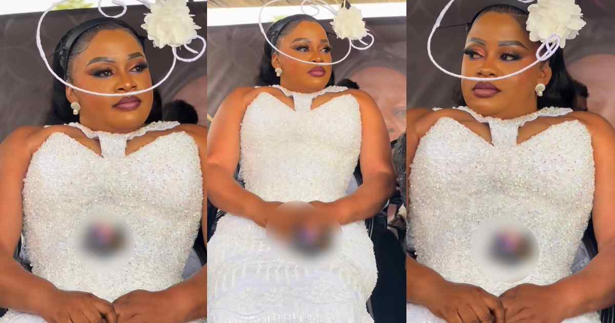“The dress is breathtaking” – Woman struggles to breathe after wearing a tight corset dress at an event (WATCH)
