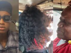 Man shares how a passenger’s sponge wig nearly blinded him and his mum in a public bus (Watch)