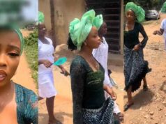 Aso-Ebi ladies trek to wedding venue after their ride leaves them behind; arrive barefoot after a 20-minute walk (WATCH)