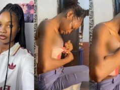 Lady captures her friend trying to force out her cleavage to make a video (Video)