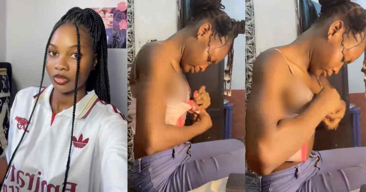 Lady captures her friend trying to force out her cleavage to make a video (Video)