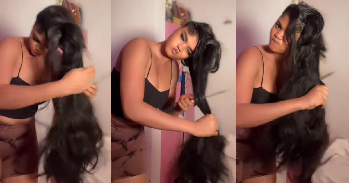 Lady vows never to patronize an online vendor after getting a low-quality wig (Watch)