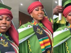 And that is how I met your father, kids” — Lady jokes after fellow graduate helps her put her cap on her head during convocation oath (Watch)