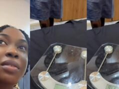 Woman amused after her house help washes her body scale while cleaning the bathroom (Video)