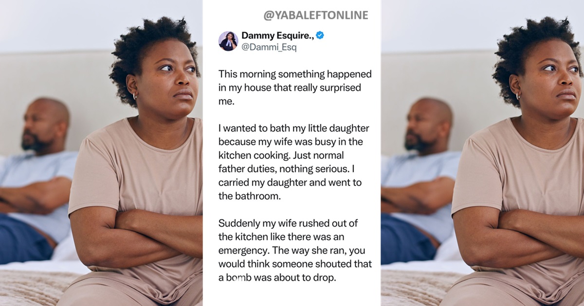 Man expresses shock after his wife confronted him for attempting to bath their four-year-old daughter