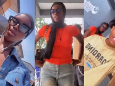 Lady stunned as a fellow student took her to record himself when she was filming herself in the school’s hallway (Video)