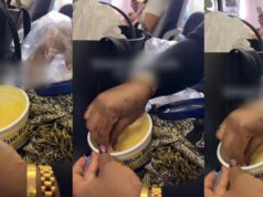 Woman Left Amused After Spotting an African Aunty Enjoying Bread and Butter Mid-Flight (Watch)