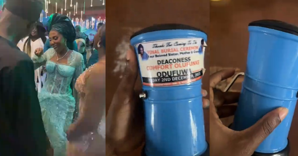 Family stunned after receiving “funeral souvenir” as wedding gift (Watch)