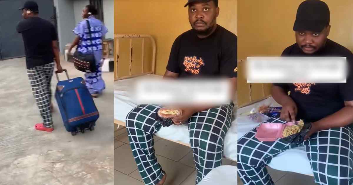Woman shows her husband eating after promising to stay with her while she was in labour (Video)