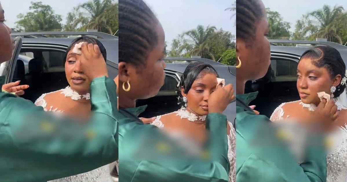 Bride wipes off makeup before wedding ceremony over church doctrine (Watch)