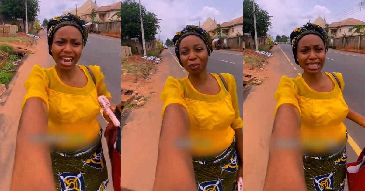 “Normal is boring, it’s not every time you wear crop tops, baggy jeans” – Lady says as she visits her friend, dressed like an African mother (Video)
