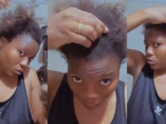 Nigerian mum wakes up to a shocking haircut after her kids play barber while she slept (Video)