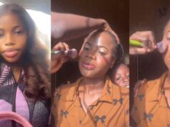 Lady regrets letting a beginner friend do her birthday makeup (Watch)