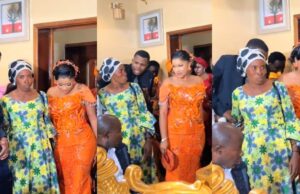 Moment a woman blocks a bride’s entrance into a family gathering during the wedding ceremony (Watch)