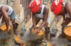 Nigerian Chef Faces Criticism Over Cooking Method and Hygiene During Bulk Order (Watch)