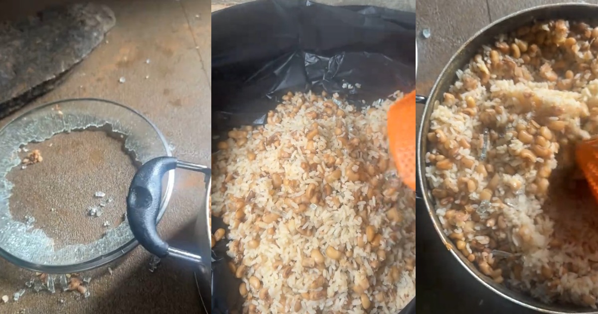 Nigerian woman bl0ws hot after glass pot cover shatters inside food (Watch)