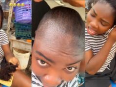 Lady goes bald after experiencing severe hair loss from relaxer (Video)