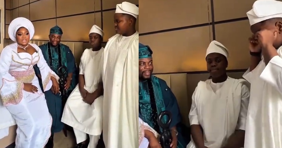 Emotional moment a bride shares how it feels getting married to a father of 2 kids (Watch)