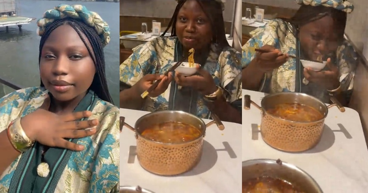 “You tried eating it from the fire as they do in movies” – Nigerian Lady Regrets Eating Hot Chinese Food Straight From Fire (Watch)