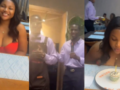 Lady and her friend criticized after faking a birthday to get a free cake at a restaurant (WATCH)