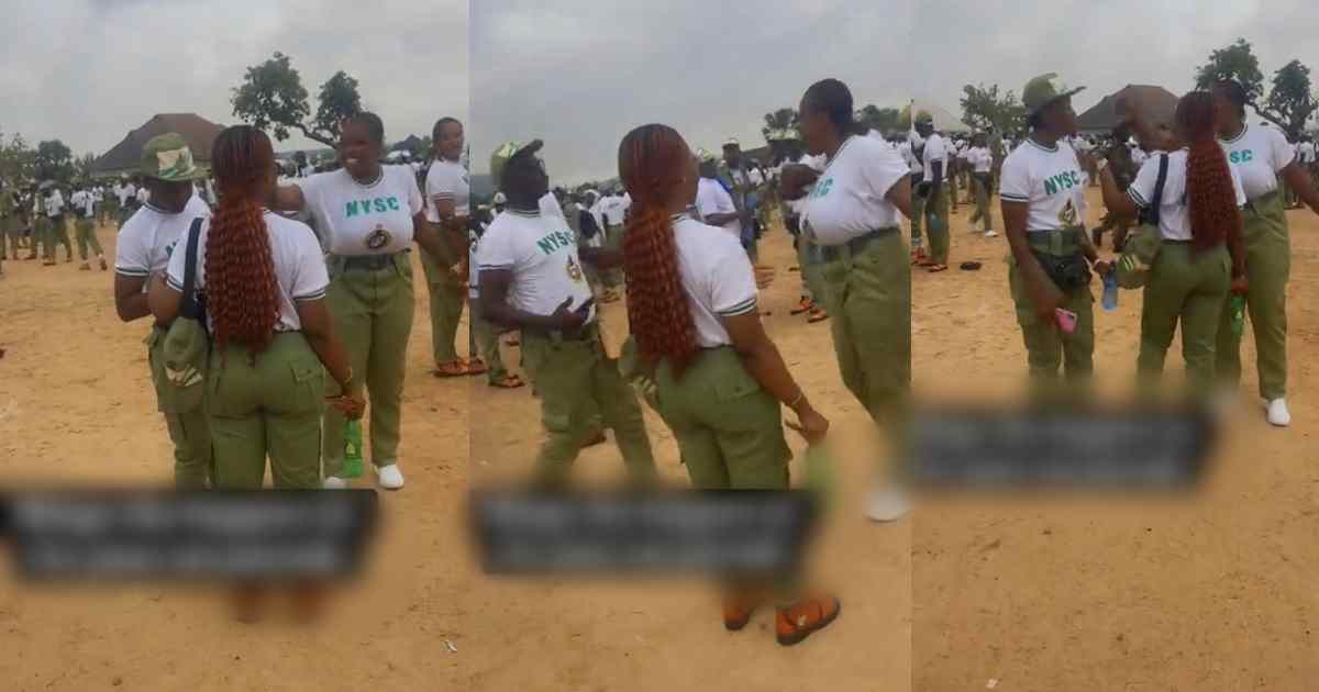 Drama erupts as two female corpers engage in heated argument at parade ground (Watch)
