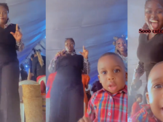 Adorable moment little boy excitedly takes over lady’s video during church service (Watch)