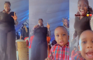 Adorable moment little boy excitedly takes over lady’s video during church service (Watch)