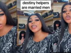 “If you are looking for a destiny helper and don’t want to date married men, you’ll suff3r” – Lady says