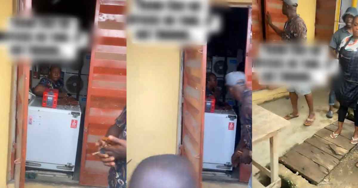 Drama Erupts as Crowd Rescues Woman Allegedly Locked Inside Shop by Husband for Hours (Watch)