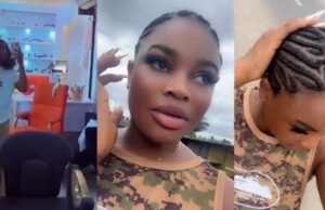 Lady amused after a village hairstylist made impressive cornrows for just ₦500 (Watch)