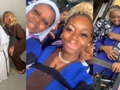 Lady graduates with the first friend she made at the university (Watch)