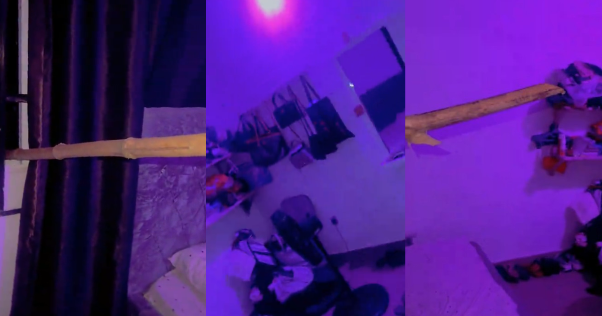 Lady left sh0cked after discovering a long stick in her room following an alleged midnight r0bbery (Watch)