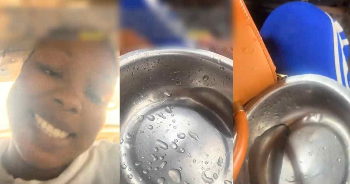 Lady shares how a bus driver gave her a plate to hold water due to the leaking roof during heavy rainfall (Watch)