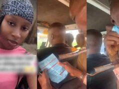 Lady stunned after passenger sitting beside her casually chews a receipt during the trip (Watch)