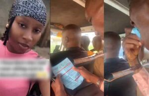 Lady stunned after passenger sitting beside her casually chews a receipt during the trip (Watch)