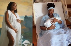 Actress Ini Dima-Okojie celebrates her first birthday as a mother as she welcomes a baby boy (PHOTOS)