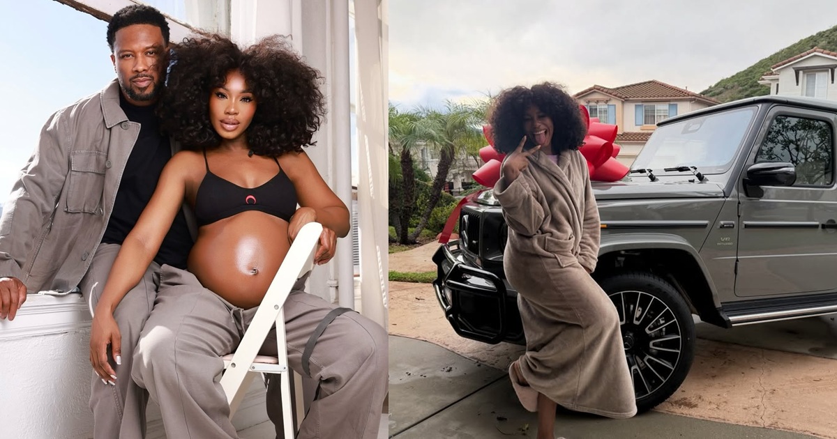 Actress Sharon Ooja Receives G-Wagon as Push Gift From Husband, Ugo (PHOTOS)