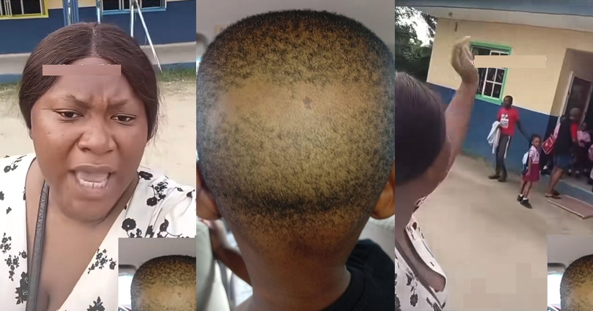 “Who took my sons hair” – Woman storms son’s school after discovering his head was shaved