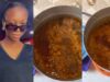 Lady shows off the ‘smoky’ jollof rice she made to impress her boyfriend (Video)