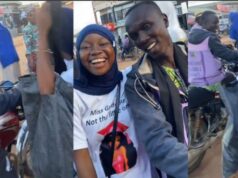 Lady honors her bike man with her sign-out sash for supporting her throughout university (Watch)
