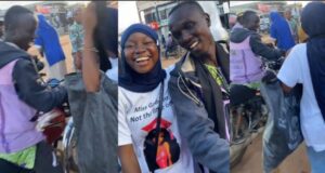 Lady honors her bike man with her sign-out sash for supporting her throughout university (Watch)