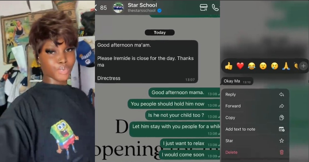Nigerian mum shares hilarious reply to son’s school after they asked her to pick him up at closing time (Watch)