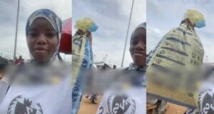 Lady reveals how her parents waybilled her project defense outfit in a food packaging bag (Watch)