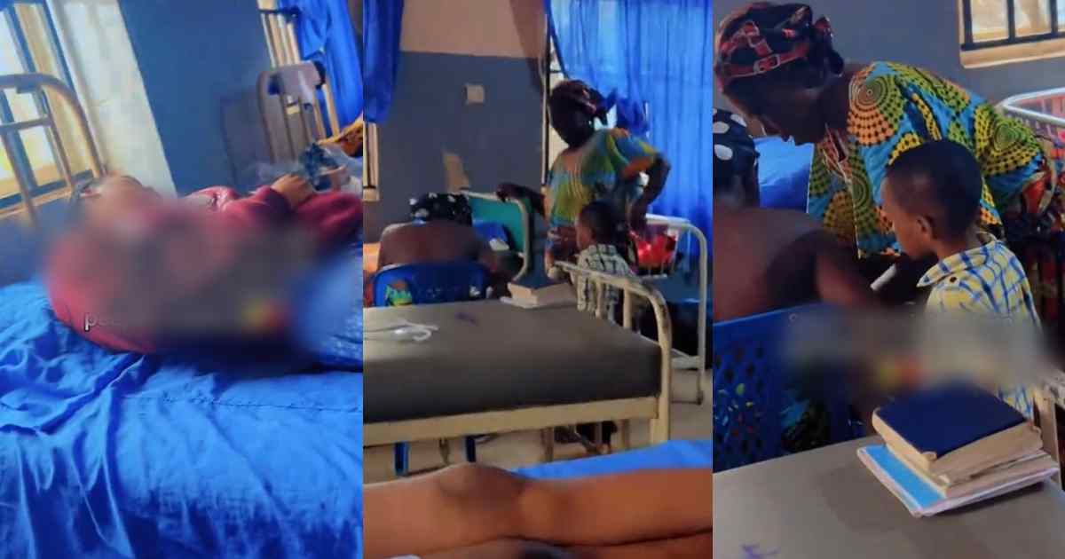 Woman amused as curious son abandons her hospital bedside to inspect crying newborn in another patient’s in the same ward (Video)