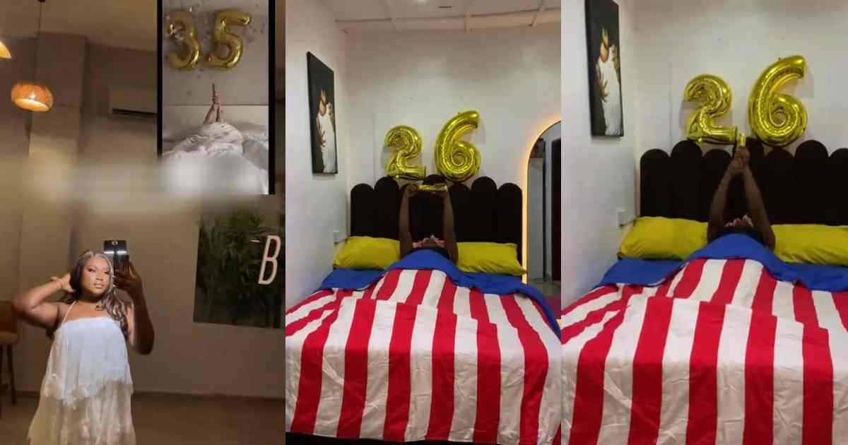 “Abi Na Fake I Buy?” – Lady left disappointed after birthday reel goes wrong as party popper refuses to burst (Watch)