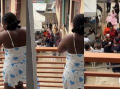 Woman watches traditional wedding from balcony after being denied access (Video)