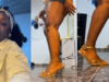 Lady shares video as heels she bought from Temu breaks during first try-on.(WATCH)