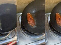 Business owner displays how she fries the last piece of turkey as her last management skill (Watch)