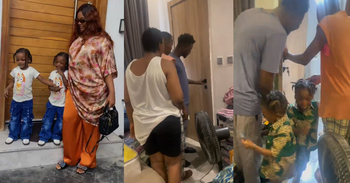 Nigerian woman shares how her 3-year-old twin toddlers locked themselves inside the toilet (Video)